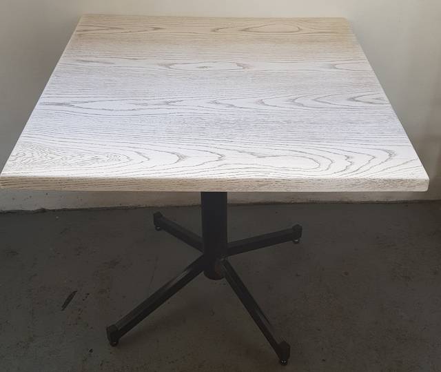 Fibreglass ASHWOOD table top8x8 and base Restaurant 